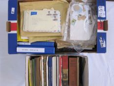 Box of miscellaneous, mainly kiloware and some first day covers and a box of catalogues and books (2