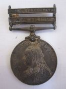 Queens South Africa medal with clasp, orange free state and colony, named to '4478.PTE.L.M.