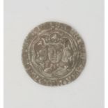 Henry VI 1422-61 pinecone-mascle groat mint mark cross patonce 1427-34, coin cracked 3/4 of the coin