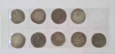 WITHDRAWN   Elizabeth I  (1558-1603) group of Elizabeth shillings (9) mint marks include, Bell