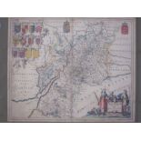 Map of 'Glocestria', Milliar coloured, 42cm x 51cm and two maps of Cheltenham (3)