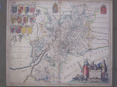 Map of 'Glocestria', Milliar coloured, 42cm x 51cm and two maps of Cheltenham (3)