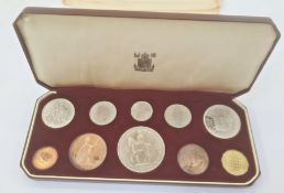1953 coronation proof set, in original box untarnished, please note coins from penny down are