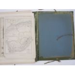 Collection of 19th century world maps including Fullarton 1864 and others, in portfolio (approx 85)