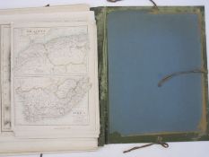 Collection of 19th century world maps including Fullarton 1864 and others, in portfolio (approx 85)