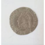 Elizabeth I  (1558-1603 ) shilling, 6th issue, mint mark woolpack (1594-6) weight 5.3g S2577