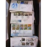 Box of least 400 GB FDCs without addresses or typed, UMM definitives, mostly small square value,