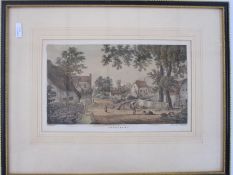 Coloured engraving Village of Prestbury, 16.5cm x 25cm  Colour print HMS Pique (2)