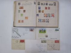 Strand stamp album with 'Junior Material' used stamps, post war to early Queen Elizabeth II