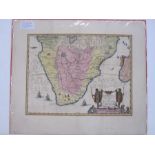 Blaeu (Joan Jean) Copper engraving  "Aethiopia Inferior Vel Exterior" South Africa, temporary and