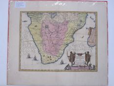 Blaeu (Joan Jean) Copper engraving  "Aethiopia Inferior Vel Exterior" South Africa, temporary and