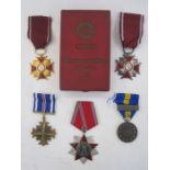 Five Polish medals including the Polish Silver Cross