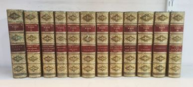 Fine bindings:- Works of William Makepeace Thackeray, Smith Elder & Co 1870's, half green calf, gilt