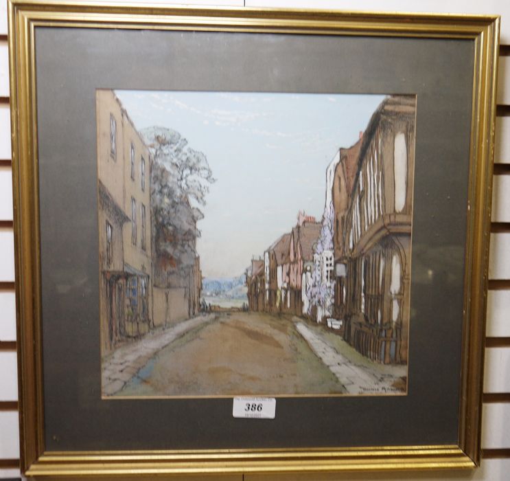 Donald Maxwell (1877-1936) Pencil and watercolour "Watchbell Street, Rye", signed lower right, - Image 2 of 2