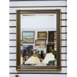 Modern rectangular mirror in painted frame, 58cm x 43cm