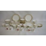 Set of six Royal Worcester coffee cans and saucers, floral spray decorated, a quantity of white