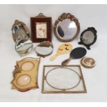 Barbola mirrors, small gilt framed oval mirror, picture frames and similar items (1 box)