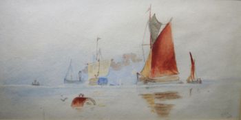 Early 20th century school Watercolour Sailing boats, indistinctly initialled and dated 1902 12 x