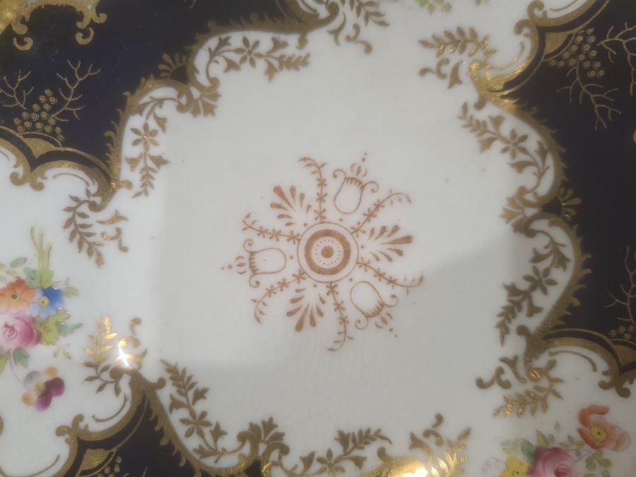 Coalport blue 'Batwing' pattern part dinner and tea service, numbered to reverse Y2665 (on some - Image 29 of 45