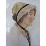 Frances Mary Towers (early 20th century school) Watercolour and pencil  Portrait studies, still life