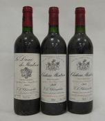 Two bottles Chateau Montrose Saint-Estephe 1989 and one bottle of Chateau Montrose Saint-Estephe