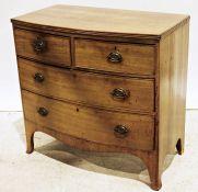 Late 19th/early 20th century mahogany bowfront chest of two short over two long drawers, on swept