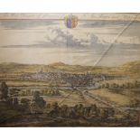 Johannes Kip (Dutch 1652-1722) Handcoloured engraving  "Prospect of Gloucester City to the Mayor and