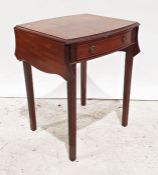 20th century mahogany drop-leaf side table, the shaped top with moulded edge above single drawer, on