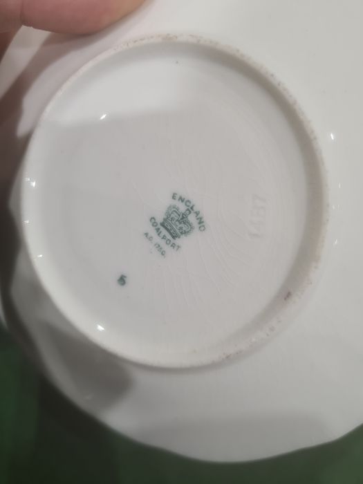 Coalport blue 'Batwing' pattern part dinner and tea service, numbered to reverse Y2665 (on some - Image 31 of 45