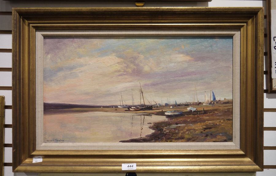 Kenneth Denton (b.1932)  Oil on board "Evening at Blakeney by Norfolk, signed lower left, signed, - Image 2 of 2