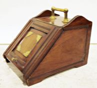 Early 20th century walnut and brass coal purdonium