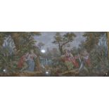 20th century needlework of an 18th century continental scene, in a moulded gilt effect frame 68 x