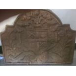 Cast iron fireback with armorial decorationCondition ReportHeight 53cm width 70cm depth 4 cm