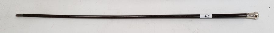 Victorian silver-mounted and wooden walking cane, Birmingham (date and maker worn), initialled and - Image 2 of 4