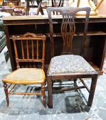 Two early 20th century chairs, one dining chair and one bedroom chair (2)