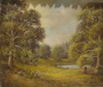 Arthur Jesse Heyden (1916-1990) Oil on canvas Pair figures in woodland, signed, 20cm x 22cm