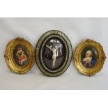 Pair of 19th century Berlin porcelain plaques, oval, one after Raphael 'Madonna Della Sedia' and the