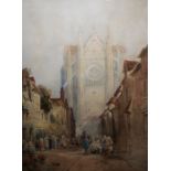 C Rouse (19th century) Pair watercolour drawings Continental market scenes, signed, 36cm x 26cm (2)