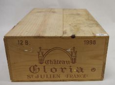One case (12 bottles boxed) Chateau Gloria, Saint-Julien 1998
