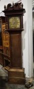James Butler of Bolton oak-cased longcase clock, with swan neck pediment, brass dial with Roman