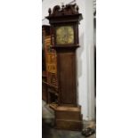 James Butler of Bolton oak-cased longcase clock, with swan neck pediment, brass dial with Roman