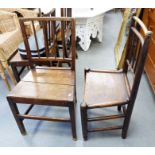Set of four similar oak country-type chairs (4)