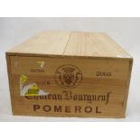 One boxed  case (12 bottles) Chateau Bourgnef, Pomerol, 2005