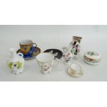 Quantity of china trinket dishes, miniature Spode and other decorative items (1 box)