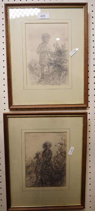 Edward Prust (1891 - 1978) Pair of pencil sketches Studies of children, each signed and titled - Image 3 of 3