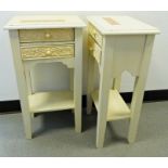 Pair of 20th century white painted two-drawer bedside tables (2)  Condition ReportWooden handles