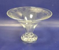 20th century cut Waterford centrepiece vase, circular and tapering with cut panelled border, on