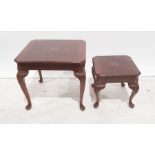 Two modern mahogany coffee tables on cabriole legs (2)