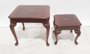 Two modern mahogany coffee tables on cabriole legs (2)