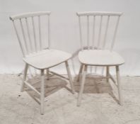 Pair of white painted spindle-back Farstrup Danish made chairs (2)